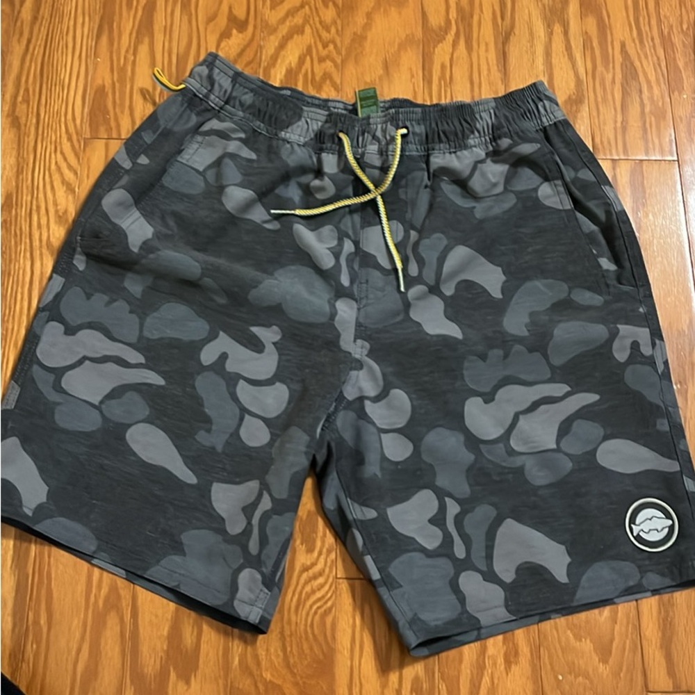 mark. Kids Camo Shorts with Yellow Accents